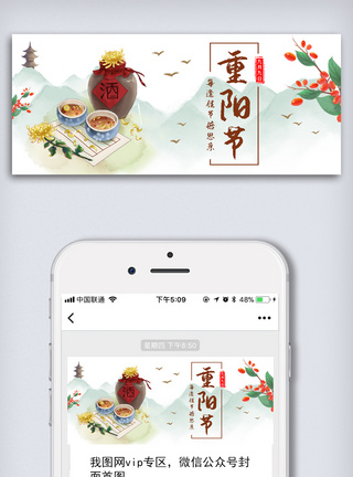 简约中国风重阳节公众号首图图片