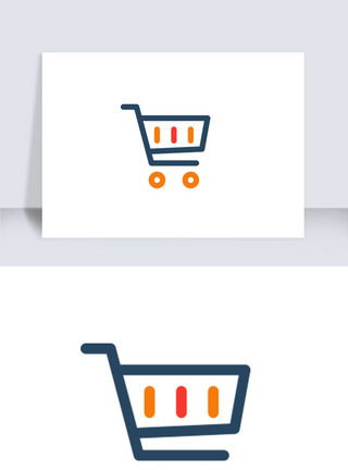 电子商务图片简约线条风格电子商务购物车图标icon模板