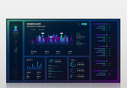 网站后台可视化数据图表界面高清图片