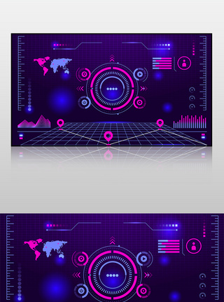 科技感背景psd可视化网站后台数据图表PSD模板