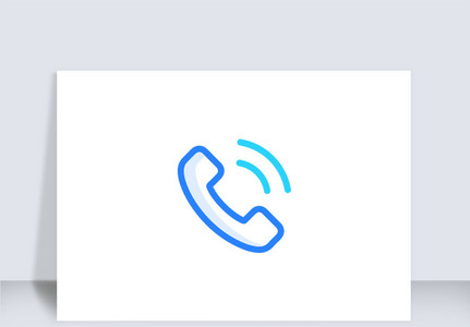 线性蓝色电话机联系手机APP软件图标高清图片