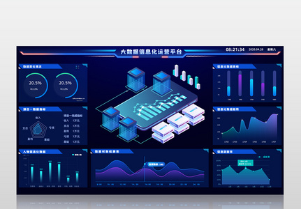 蓝色大气企业可视化界面图片