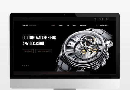 炫酷电子商务手表产品网页模板高清图片