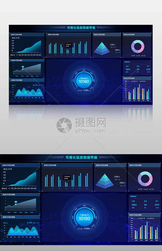 网页交互大数据可视化数据界面图片