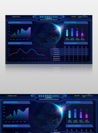 科技图表可视化大数据信息管理服务后台界面模板