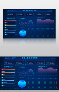 蓝色大气企业可视化数据界面图片