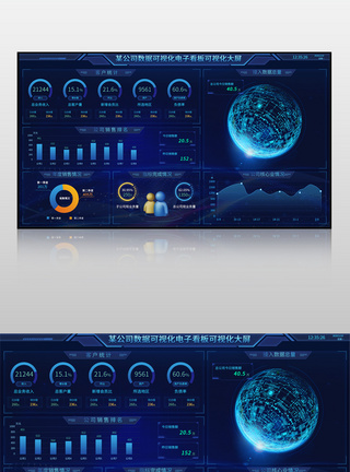 图表公司数据可视化电子看板可视化大屏界面模板