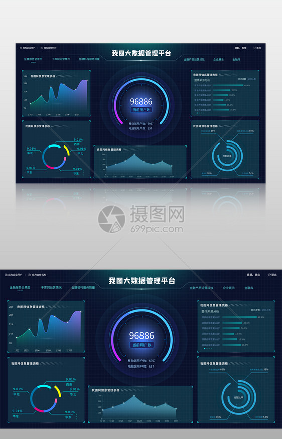 深色大数据可视化界面图片