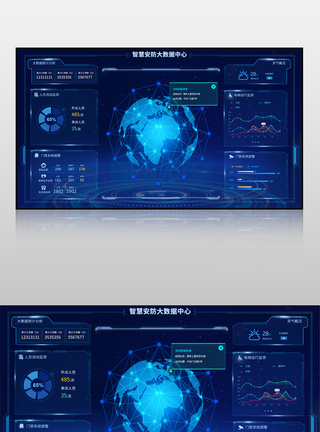 图表智慧安防大数据中心可视化界面模板
