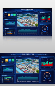 蓝色车辆运输可视化电子看板界面图片