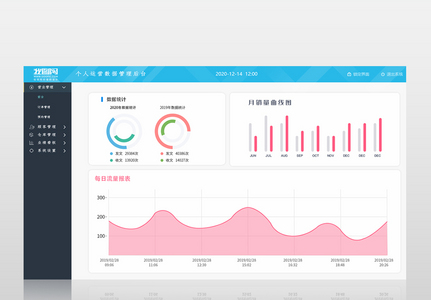 蓝色大气企业大数据网页界面图片