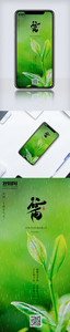 中国风简约谷雨手机海报图片