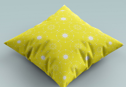 黄色抱枕黄色桌布高清图片