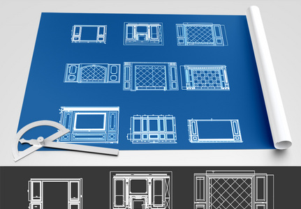 电视墙背景墙CAD图纸图片