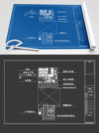 园林CAD线稿投标园林设计图纸图片