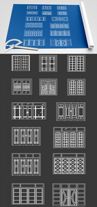 2021年cad模型门窗屏风元素设计图片