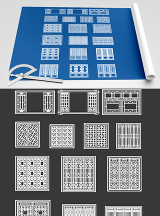 模型cad2021年cad模型门窗元素设计模板