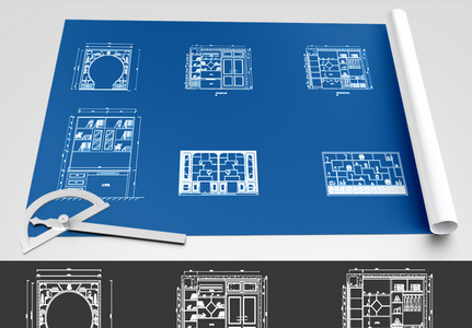 室内博古架CAD图纸素材图片