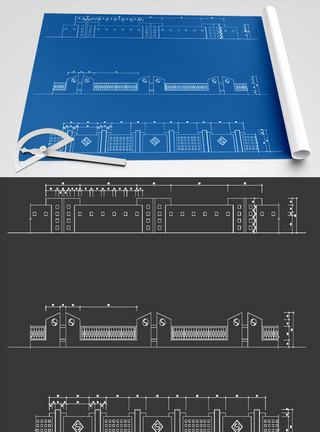 护栏CAD图纸素材图片