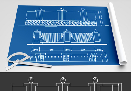 护栏CAD图纸素材图片
