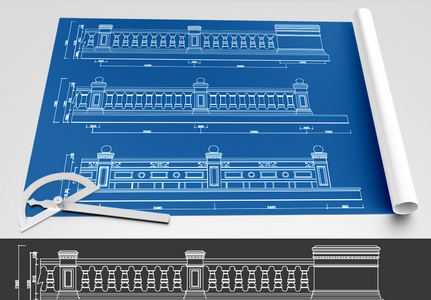 护栏CAD图纸素材图片