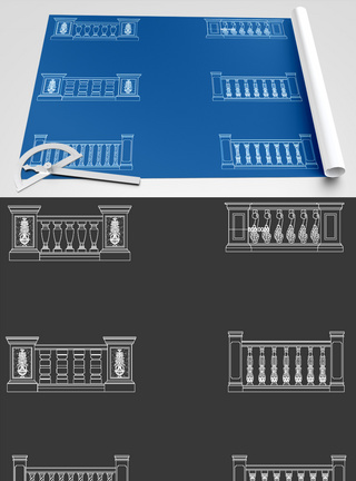 护栏CAD图纸素材图片