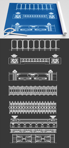 护栏CAD图纸素材图片