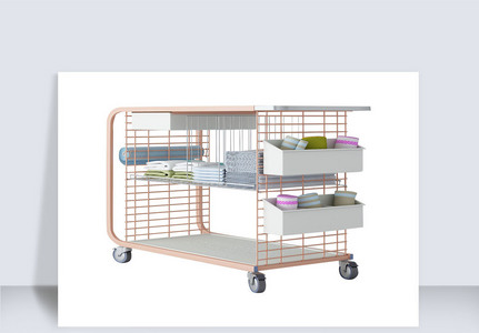 医院用清洁推车单体模型高清图片