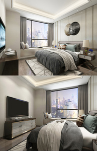 现代简约卧室空间设计图片