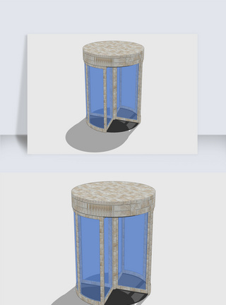 电梯自动门旋转门SU模型图片