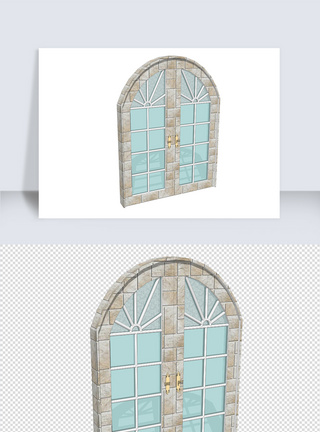 窗户SU模型透明窗欧式落地窗图片