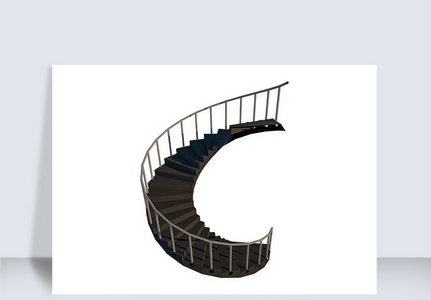 立体楼梯su模型高清图片