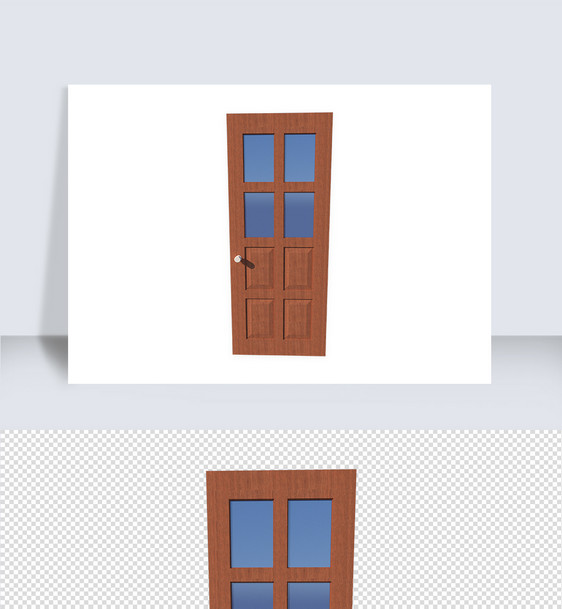 立体房门窗户su模型图片