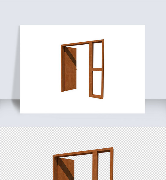 立体房门窗户su模型图片