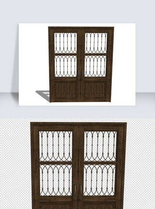 SU门su模型建模与渲染图SU模型图片