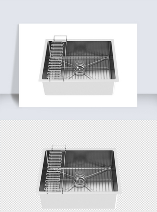 厨房五金洗菜池单体模型设计图片