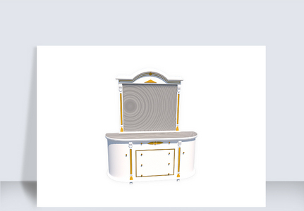 梳妆台su模型素材图片
