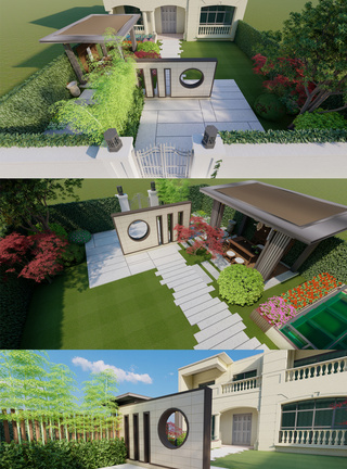 雅宾利园林设计CAD户外设计别墅SU设计图片