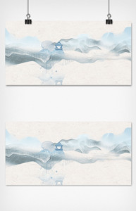 新中式山水水墨画图片