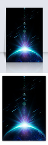 蓝色大气企业地球宇宙科技蓝色背景图片