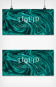 蓝色绿色流体布料抽象电商海报背景素材图片