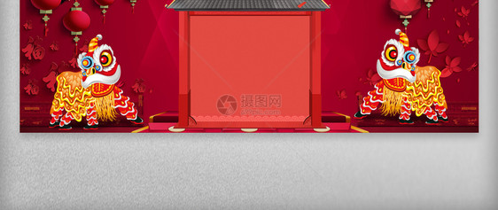 红色喜庆新年质感淘宝banner图片