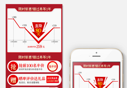 红色喜庆活动促销关联销售图电商热门活动图片