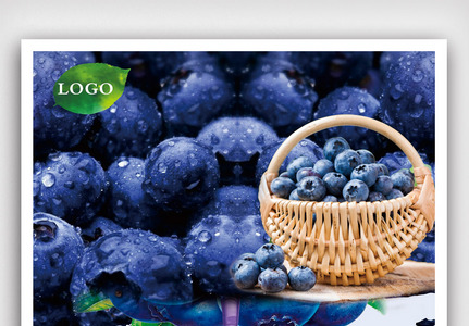 创意有机蓝莓水果海报高清图片