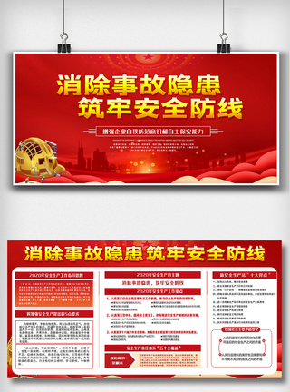 红色大气安全生产月宣传知识展板设计图片