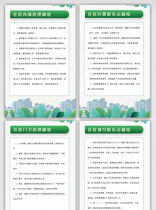 社区内部工作制度管理内容挂画图片