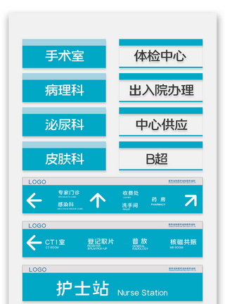 医院医疗原创vi导视牌模板设计图片