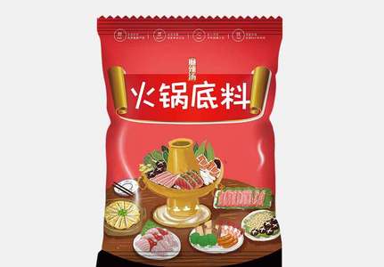 大气简约插画火锅底料食品包装设计图片