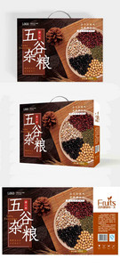简约五谷杂粮礼盒包装设计图片