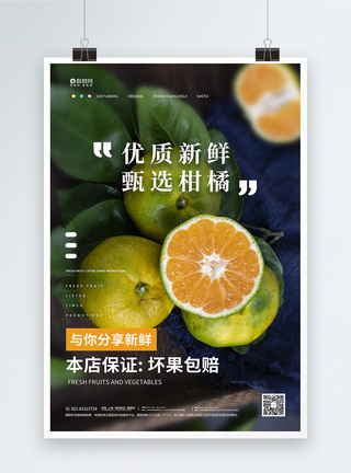 新鲜甄选柑橘水果促销海报图片